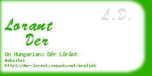 lorant der business card