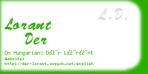 lorant der business card